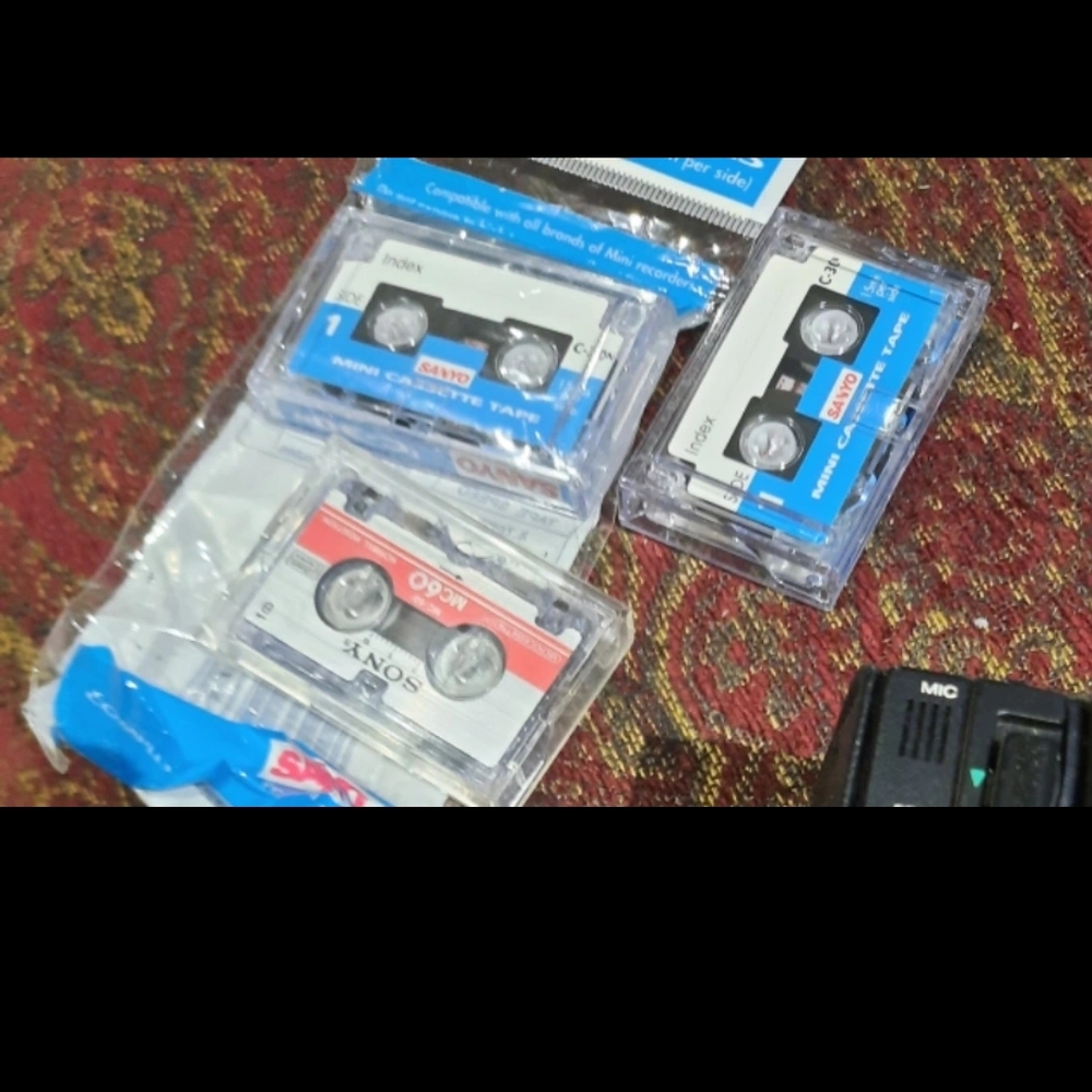 Sony Blue and White Microcassette Tapes